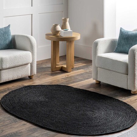 Nuloom Rigo Hand Woven Farmhouse Jute Area Rug 4ft x 6ft TAJT03C-O406